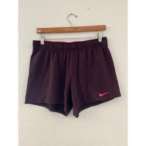 Nike Womens Running Shorts Plum Purple Pink Swoosh Athletic Gym Workout Size M